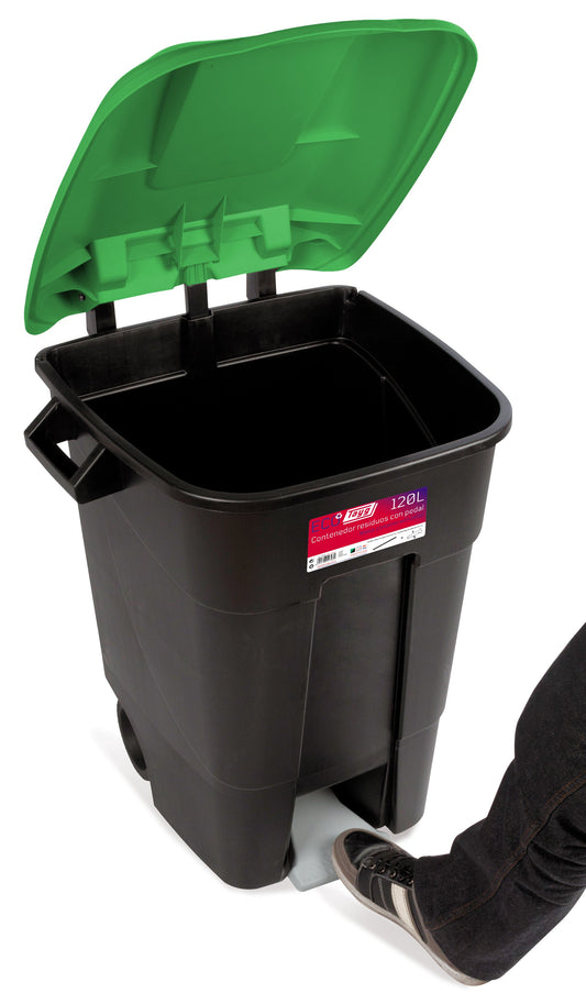 CUBO BASURA 120L.C/PEDAL 4 COLORES