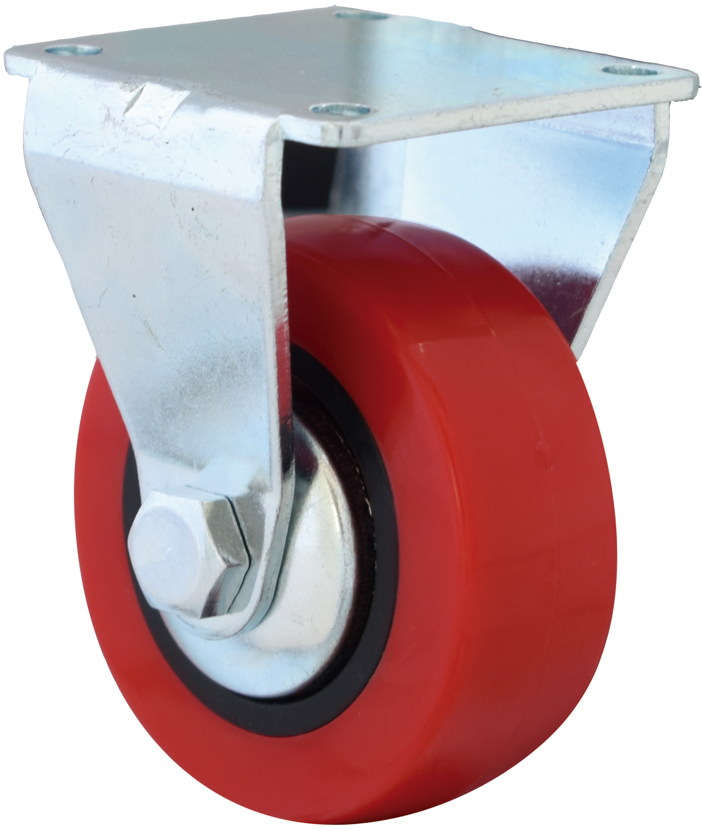 Rueda EMILY PU ROJA Placa fija