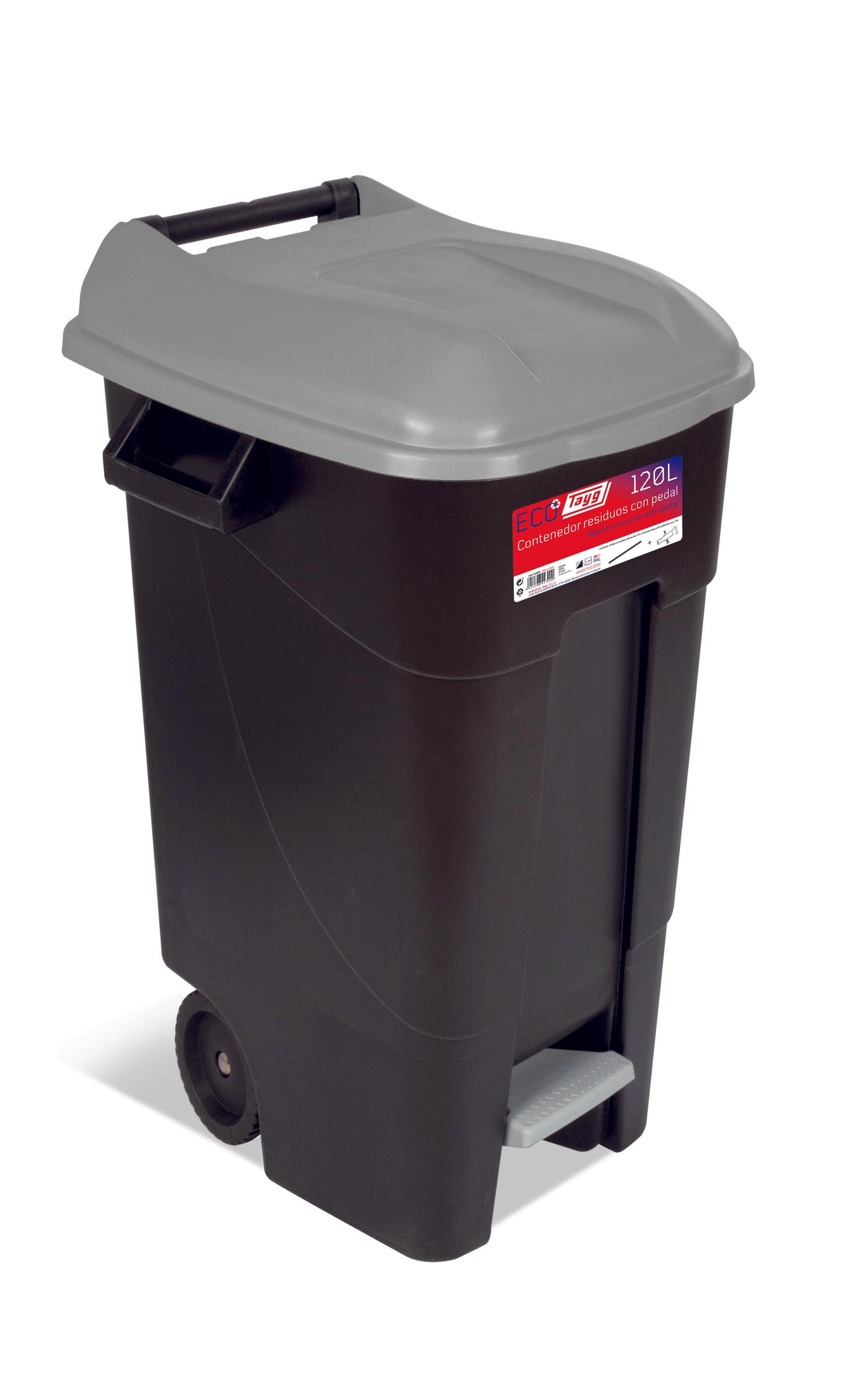 CUBO BASURA 120L.C/PEDAL 4 COLORES