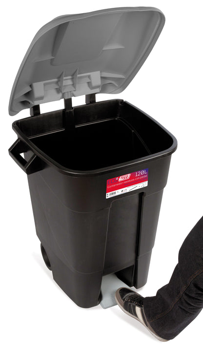 CUBO BASURA 120L.C/PEDAL 4 COLORES