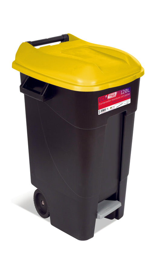 CUBO BASURA 120L.C/PEDAL 4 COLORES