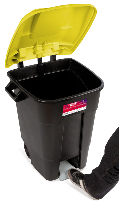 CUBO BASURA 120L.C/PEDAL 4 COLORES