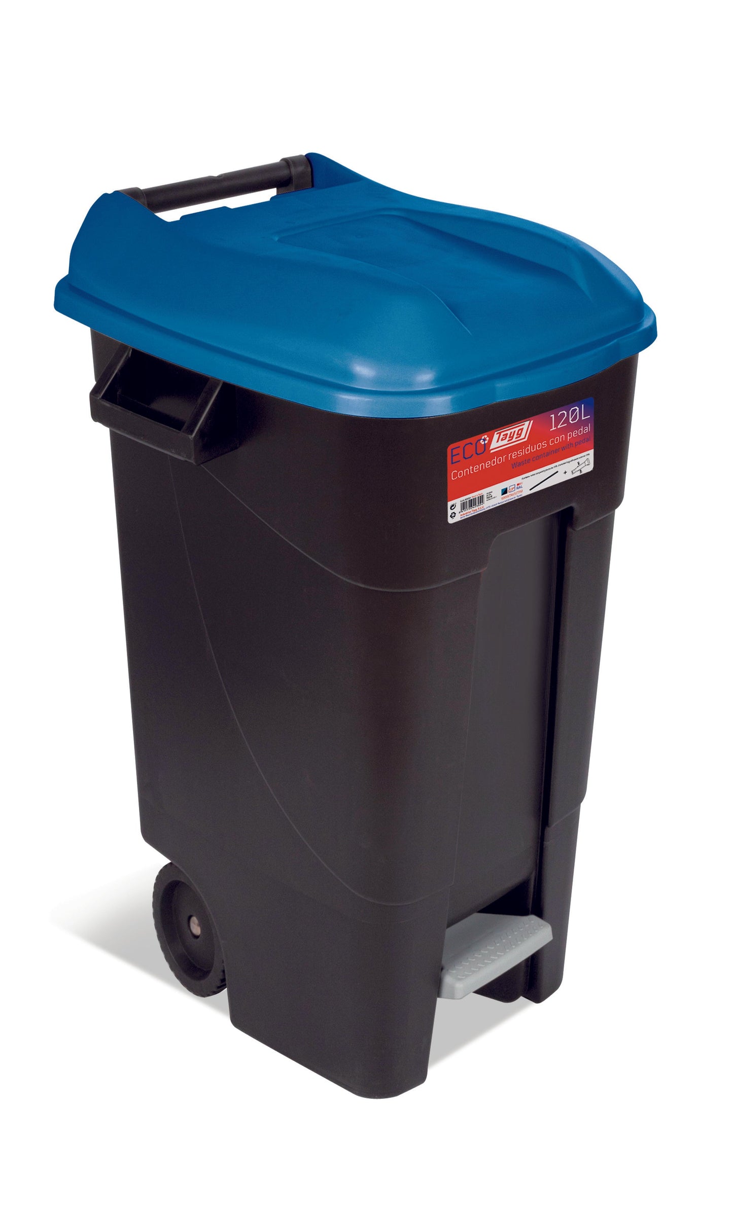 CUBO BASURA 120L.C/PEDAL 4 COLORES