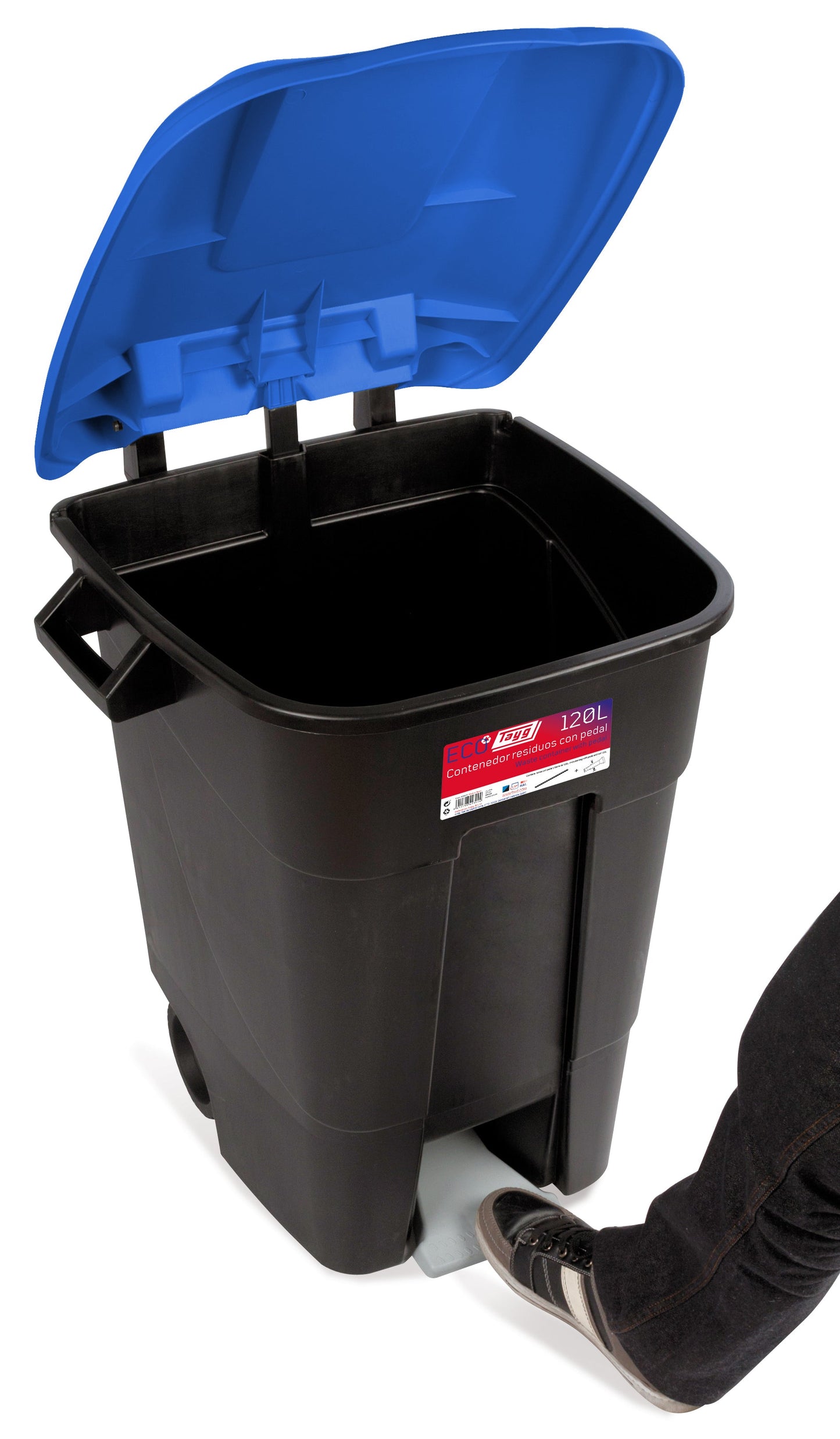 CUBO BASURA 120L.C/PEDAL 4 COLORES