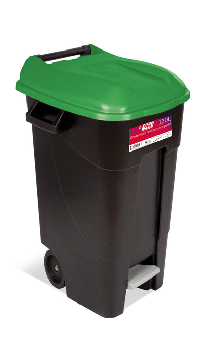 CUBO BASURA 120L.C/PEDAL 4 COLORES