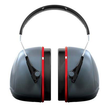 Orejeras Sonis®3 con diadema sobremoldeada copa gris oscuro/rojo brillante (SNR 37)