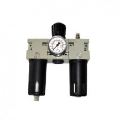Conjunto Filtro Regulador Lubricador AIXIA FRL 1/4" con Manómetro